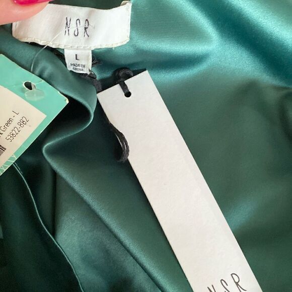 NWT NSR Emerald Green Jazzy One Shoulder Blouse - Picture 6 of 14